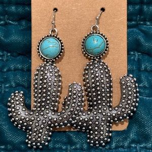 New Western Cactus Dangle Earrings
